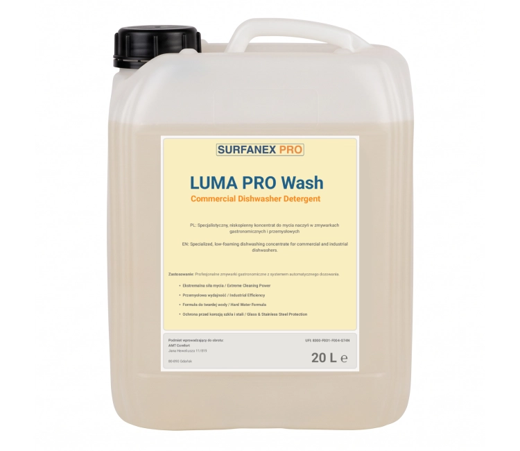 Luma Pro Wash - płyn do mycia naczyń w zmywarkach gastronomicznych pojemność 20 litrów
